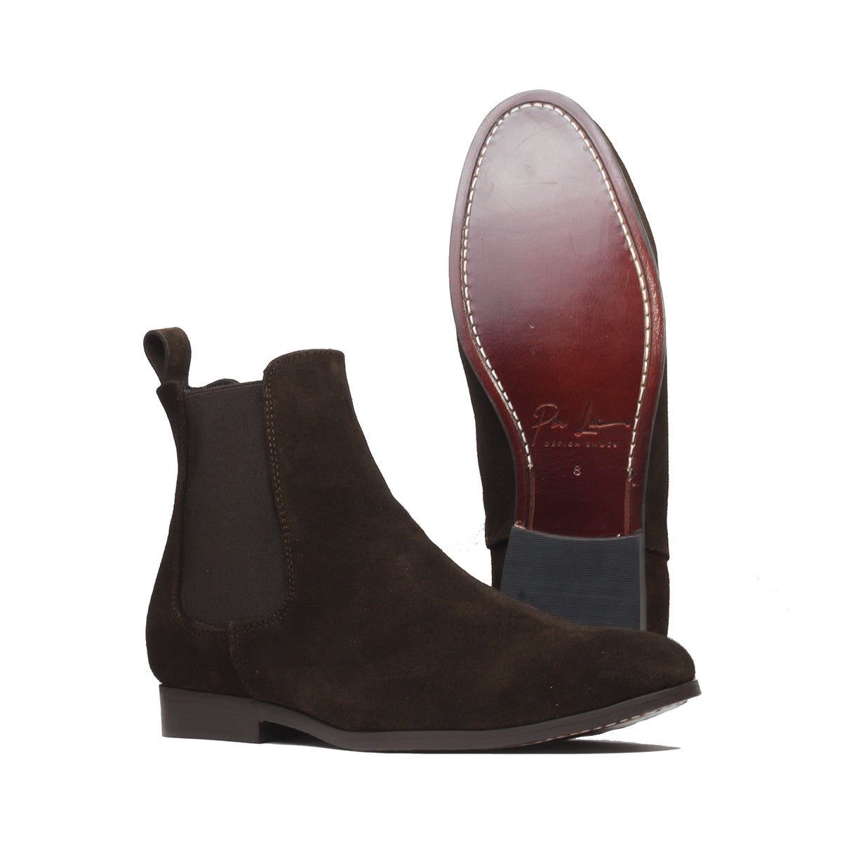 Chelsea Gamuza Suela de Cuero Chocolate