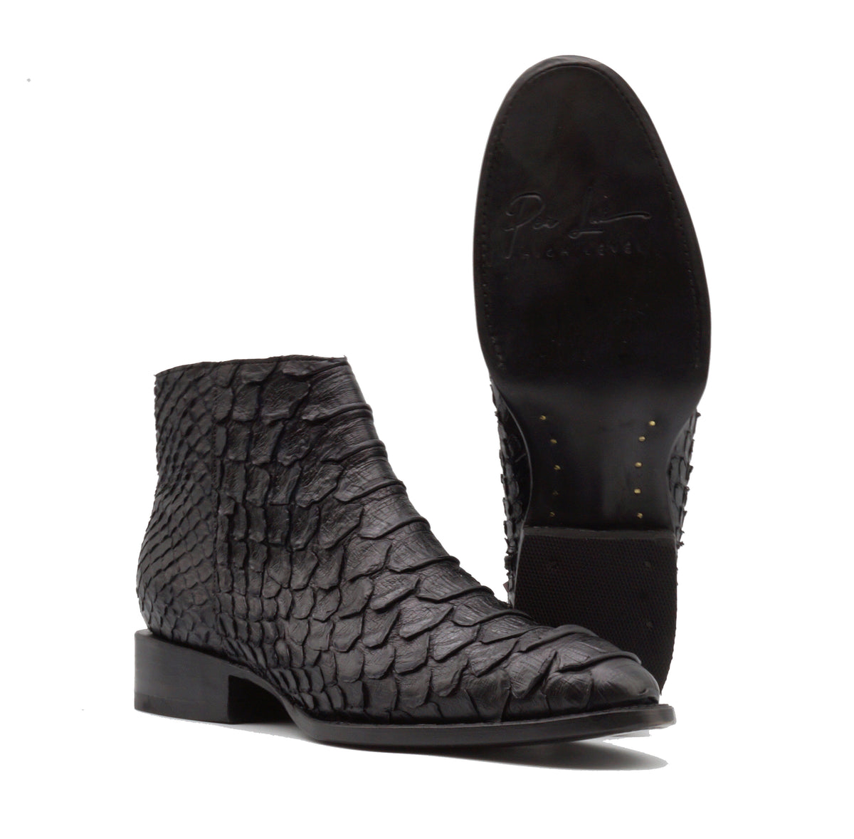 BOTIN CREMALLERA EN PIEL GENUINA DE PITON