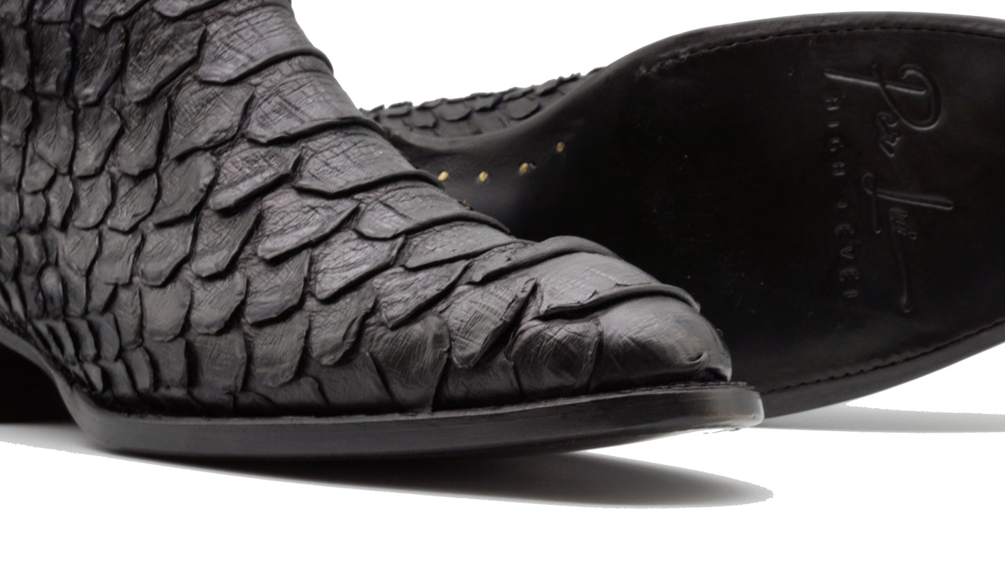 BOTIN CREMALLERA EN PIEL GENUINA DE PITON