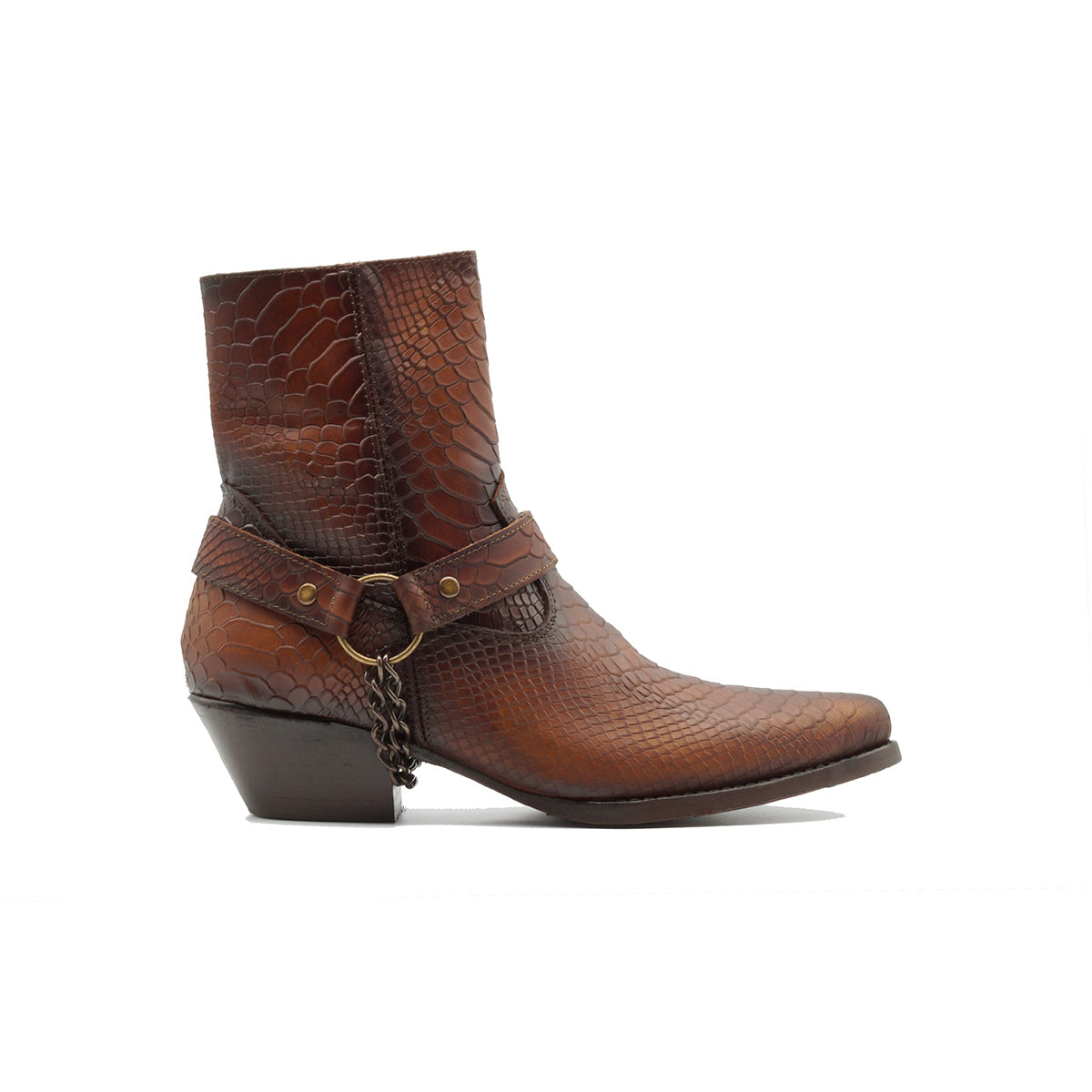 "MOSCU SNAKE" Bota de piel grabado