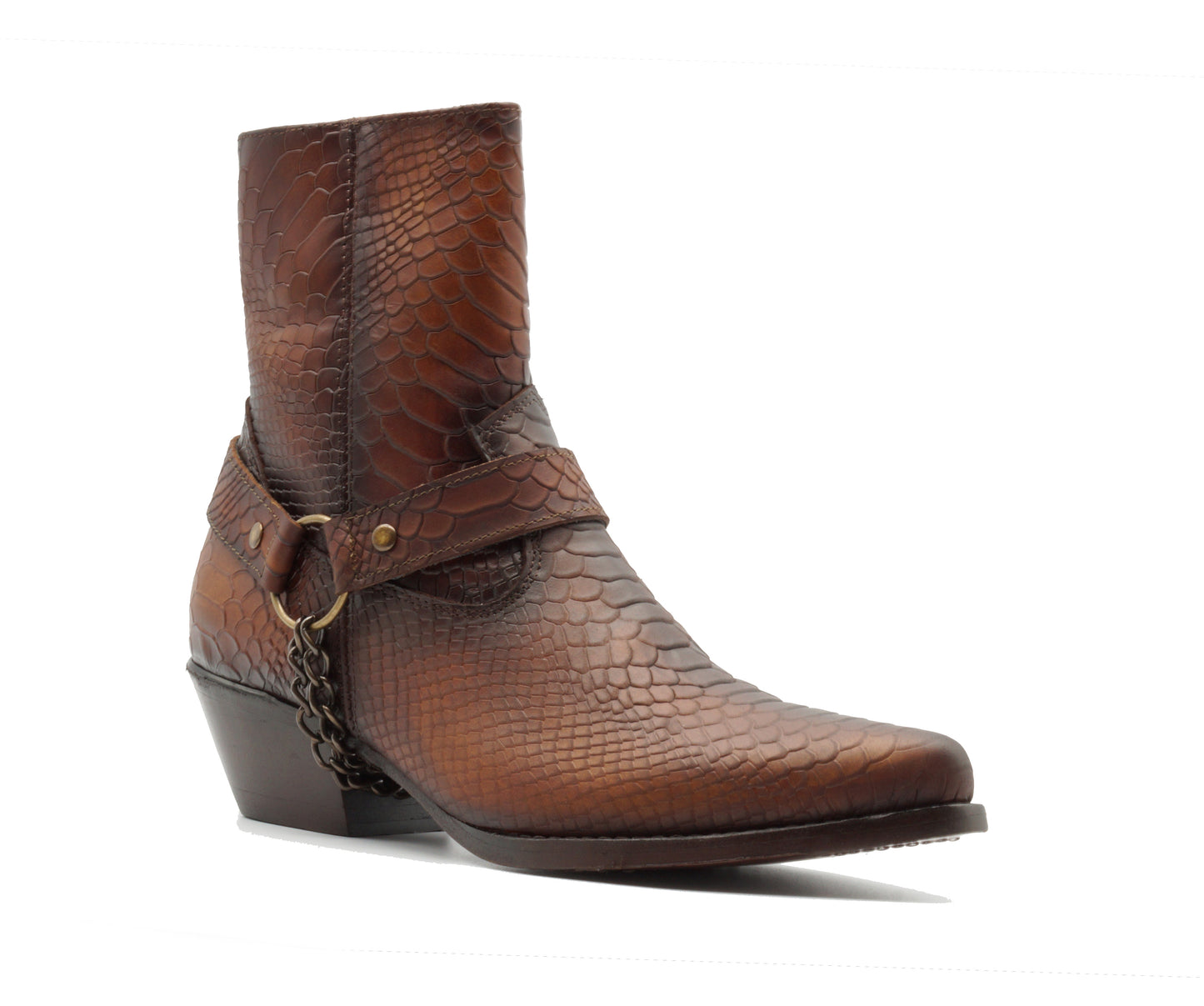 "MOSCU SNAKE" Bota de piel grabado