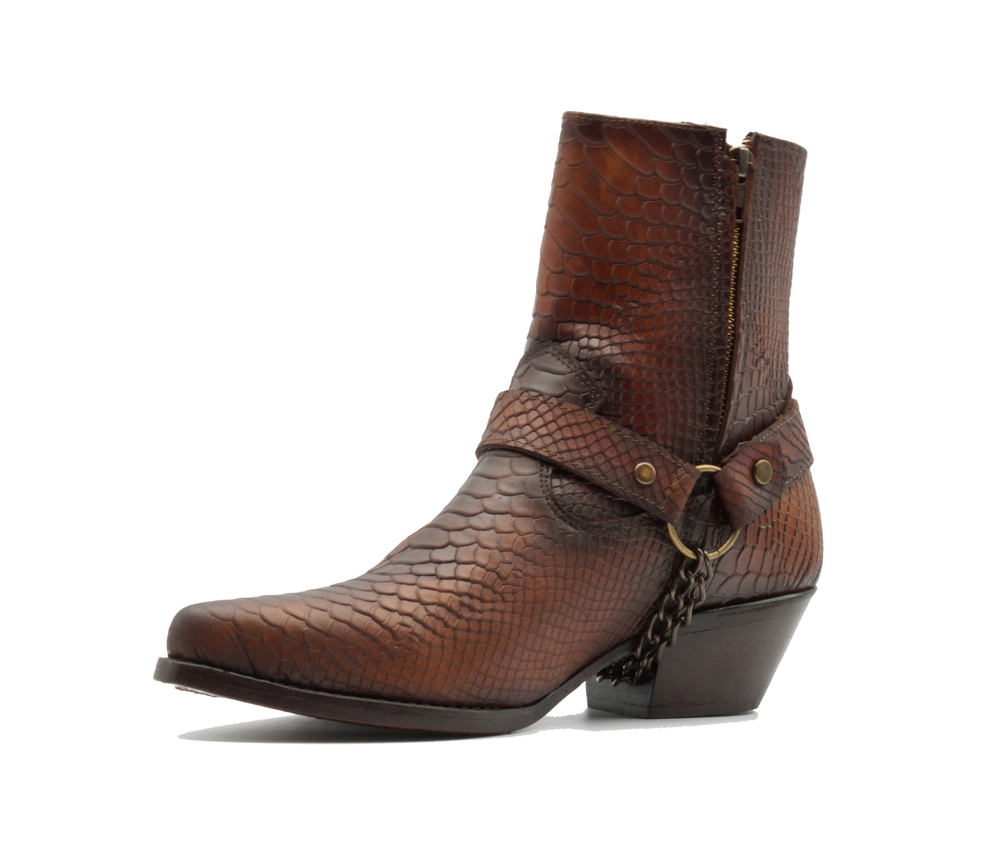 "MOSCU SNAKE" Bota de piel grabado