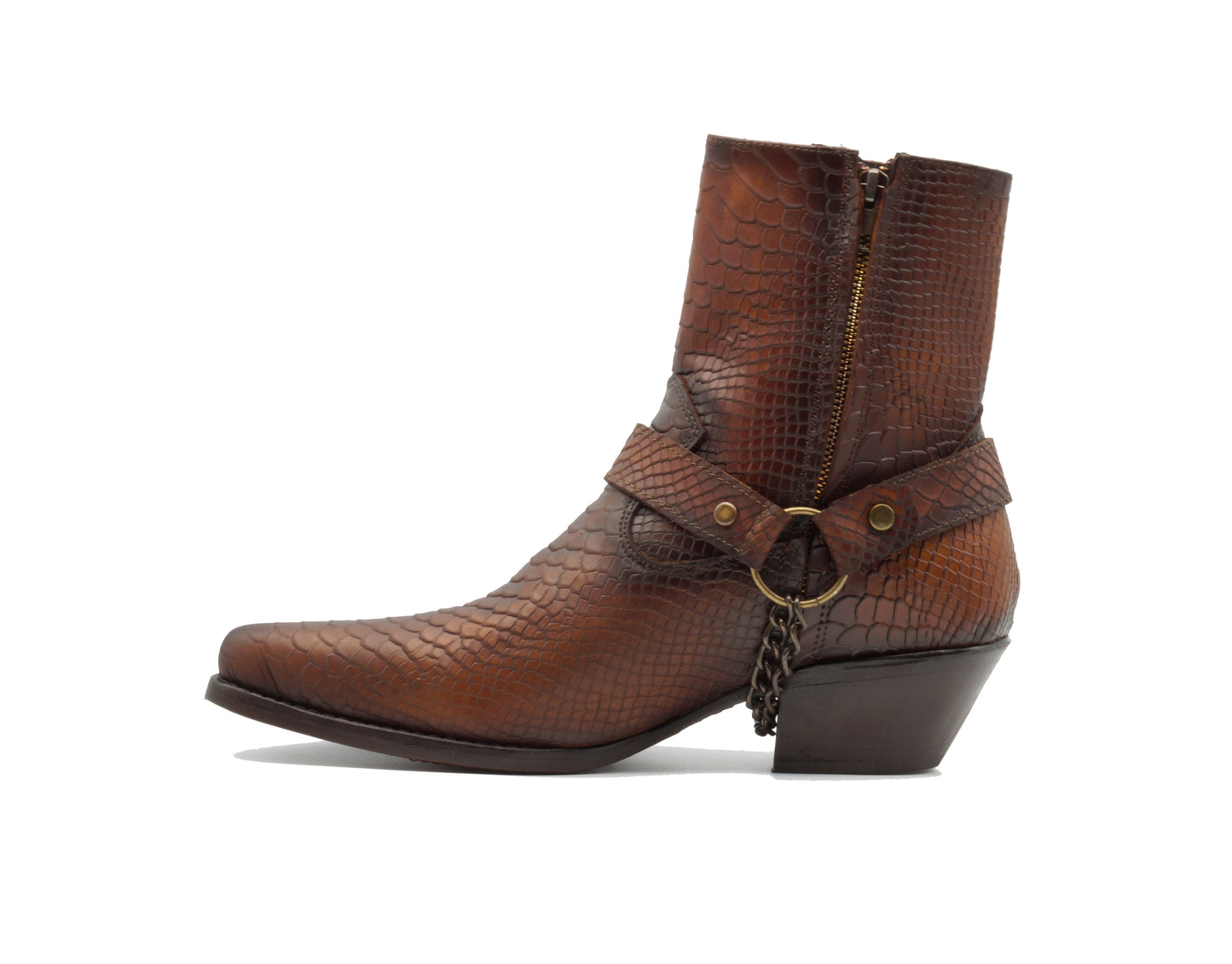 "MOSCU SNAKE" Bota de piel grabado