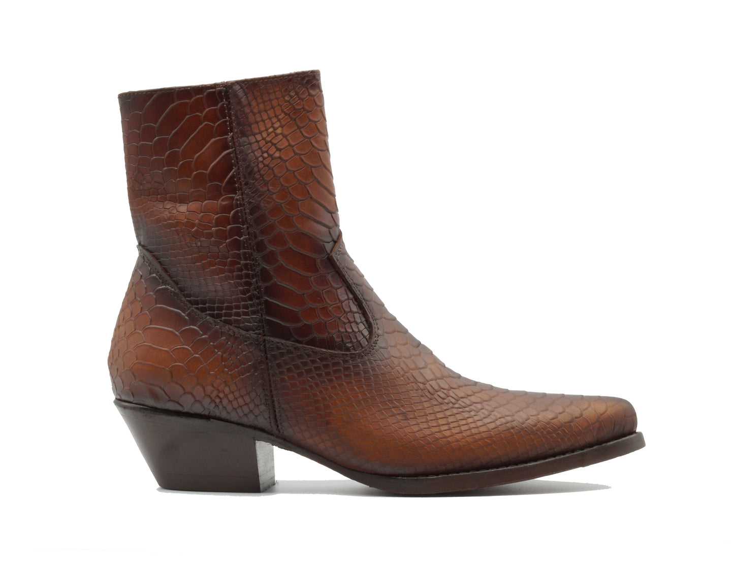 "MOSCU SNAKE" Bota de piel grabado