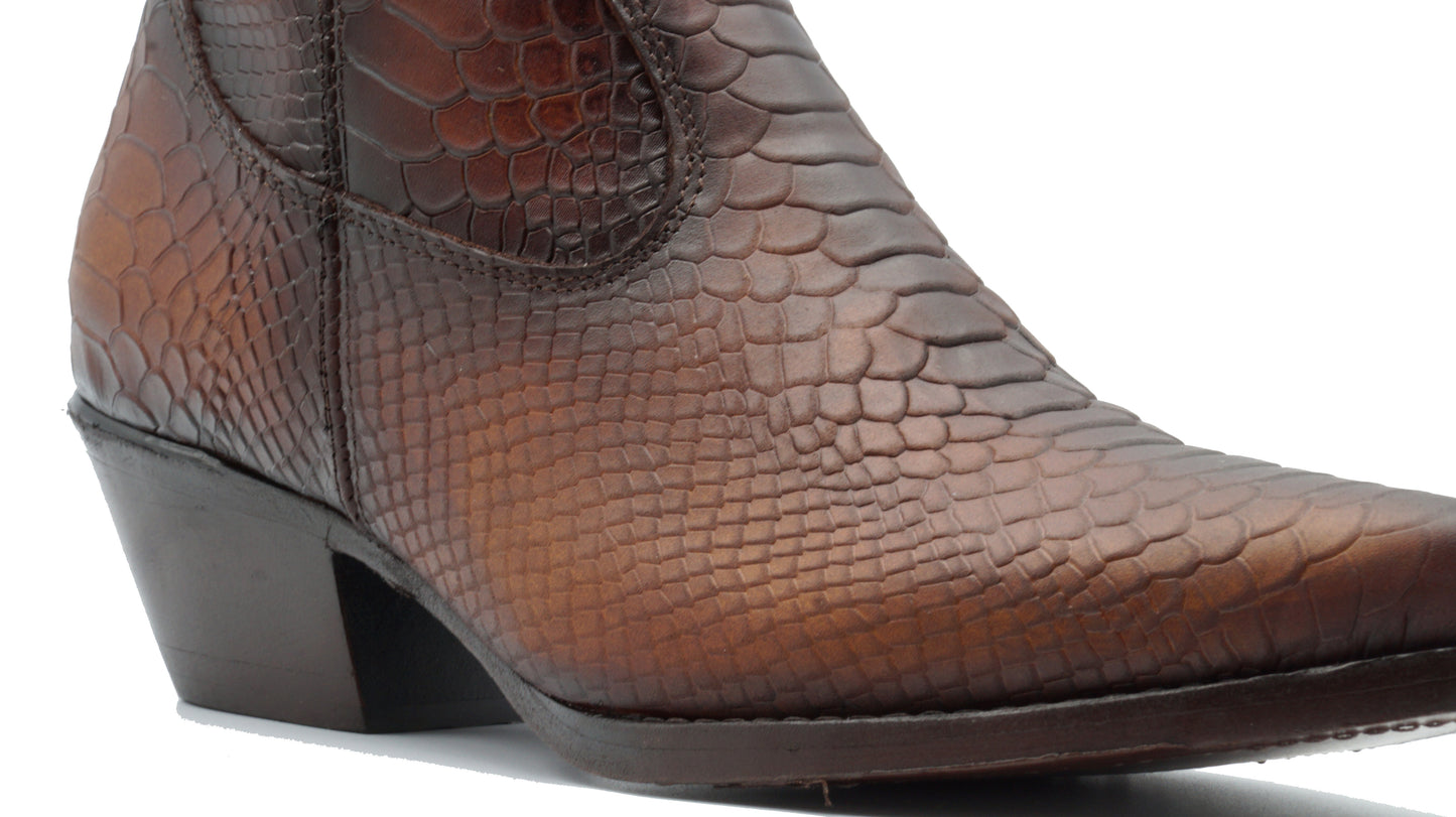 "MOSCU SNAKE" Bota de piel grabado