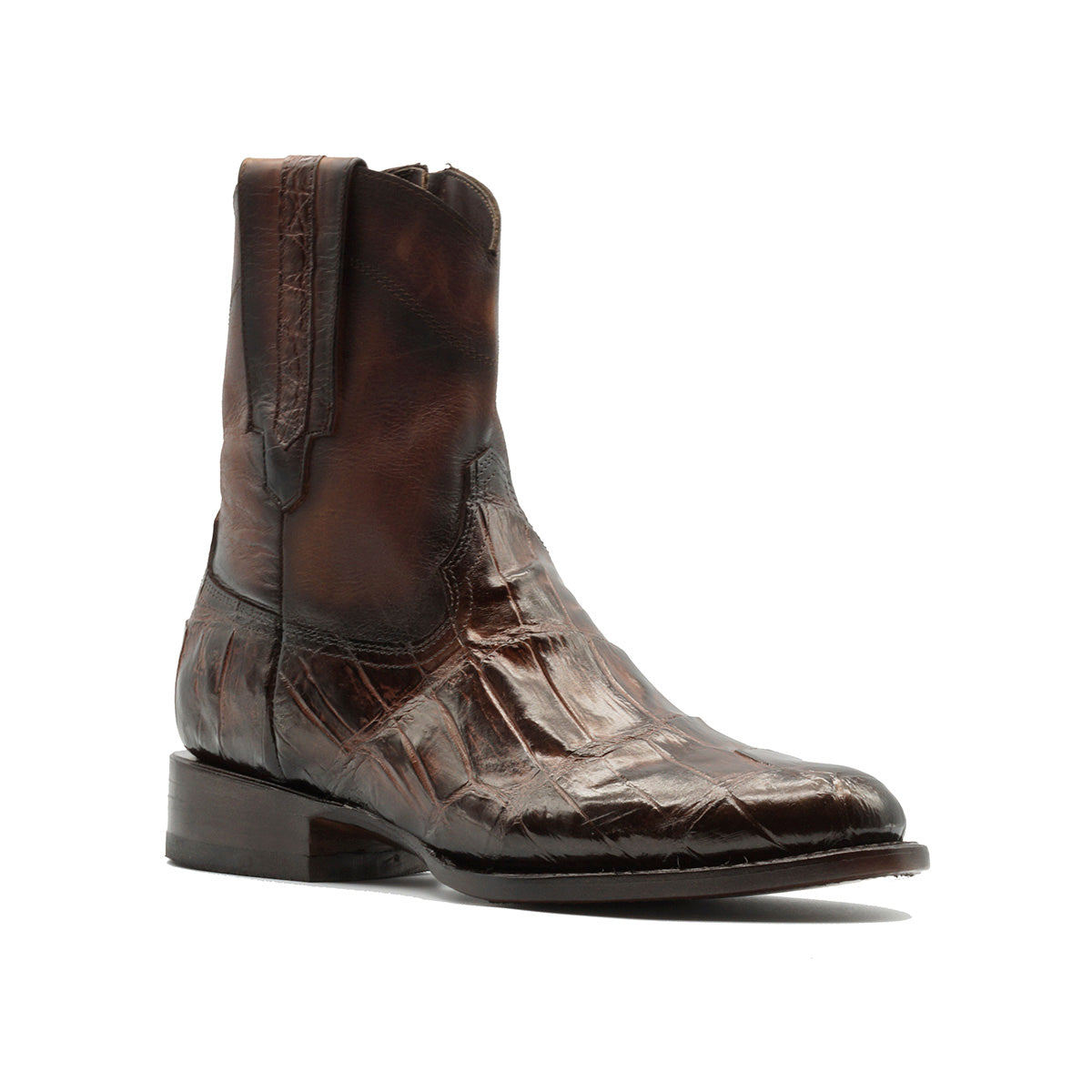 BOTIN COLORADO EN PIEL GENUINA DE COCODRILO