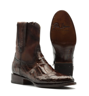 BOTIN COLORADO EN PIEL GENUINA DE COCODRILO