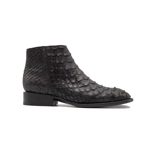 BOTIN CREMALLERA EN PIEL GENUINA DE PITON