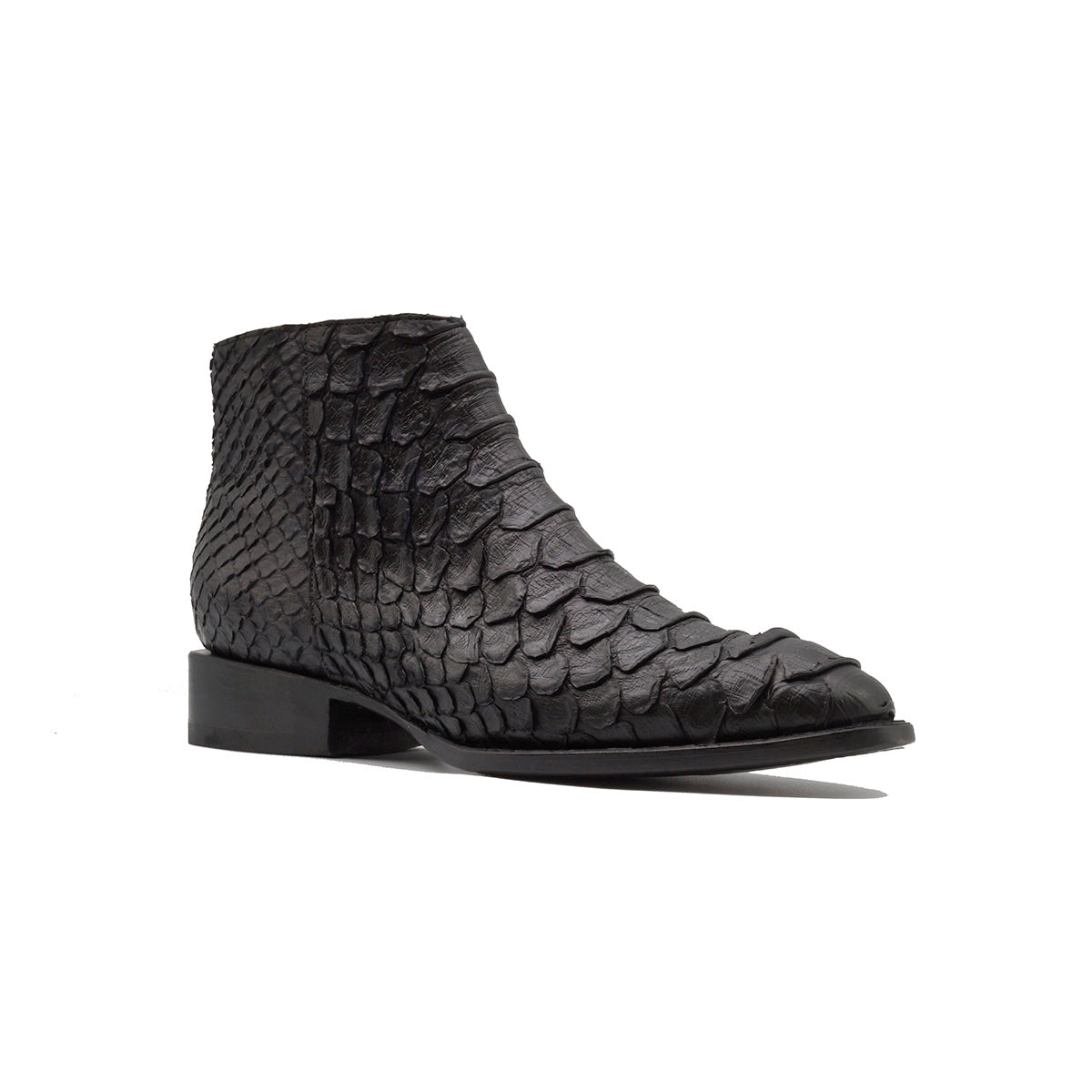 BOTIN CREMALLERA EN PIEL GENUINA DE PITON