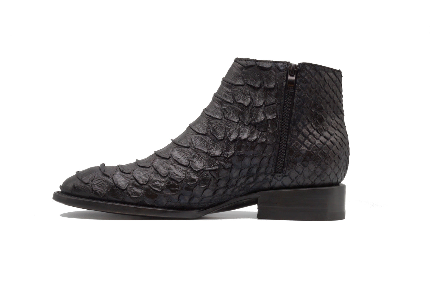 BOTIN CREMALLERA EN PIEL GENUINA DE PITON