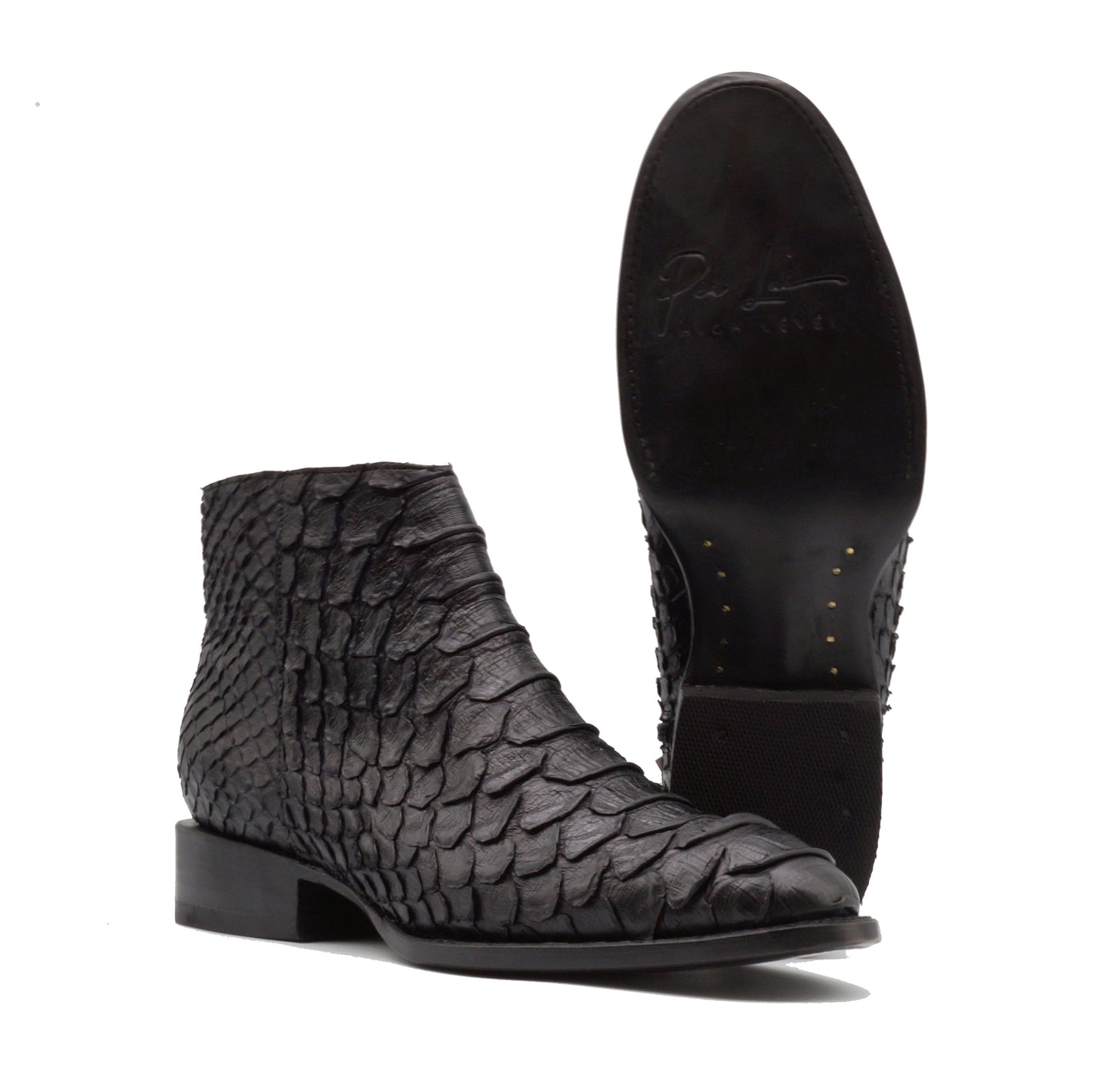 BOTIN CREMALLERA EN PIEL GENUINA DE PITON