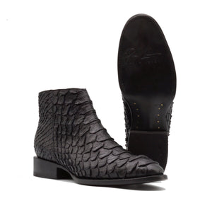 BOTIN CREMALLERA EN PIEL GENUINA DE PITON
