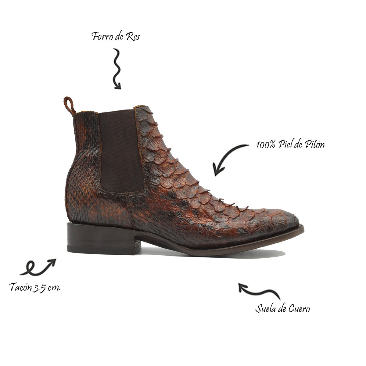 BOTIN CHELSEA EN PIEL GENUINA DE PITON