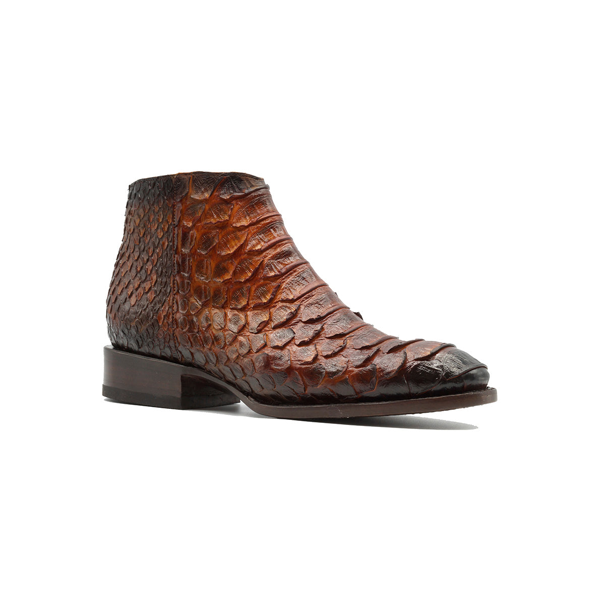 BOTIN CREMALLERA EN PIEL GENUINA DE PITON