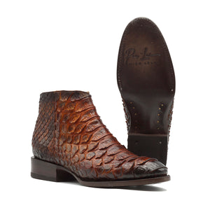 BOTIN CREMALLERA EN PIEL GENUINA DE PITON