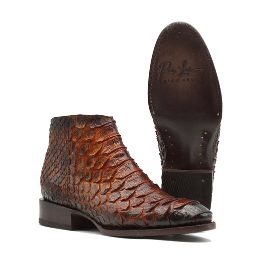BOTIN CREMALLERA EN PIEL GENUINA DE PITON