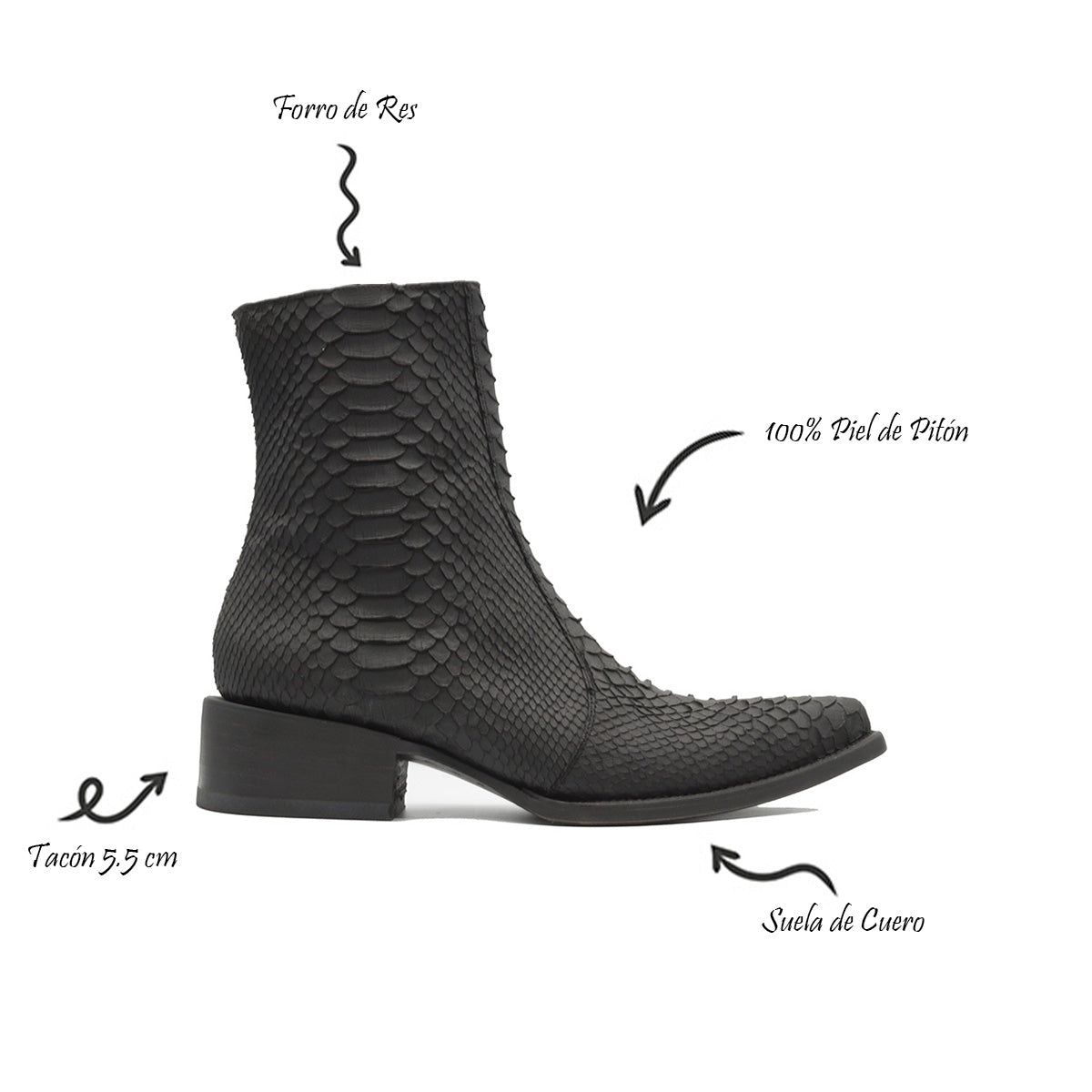 BOTIN VALENCIA EN PIEL GENUINA DE PITON