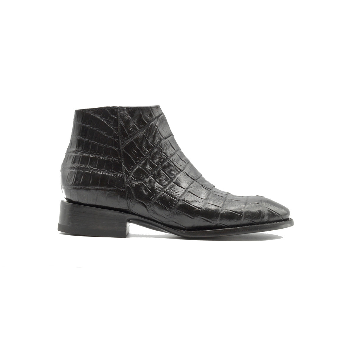 BOTIN CREMALLERA EN PIEL GENUINA DE COCODRILO
