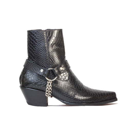 "MOSCU SNAKE" Bota de piel grabado