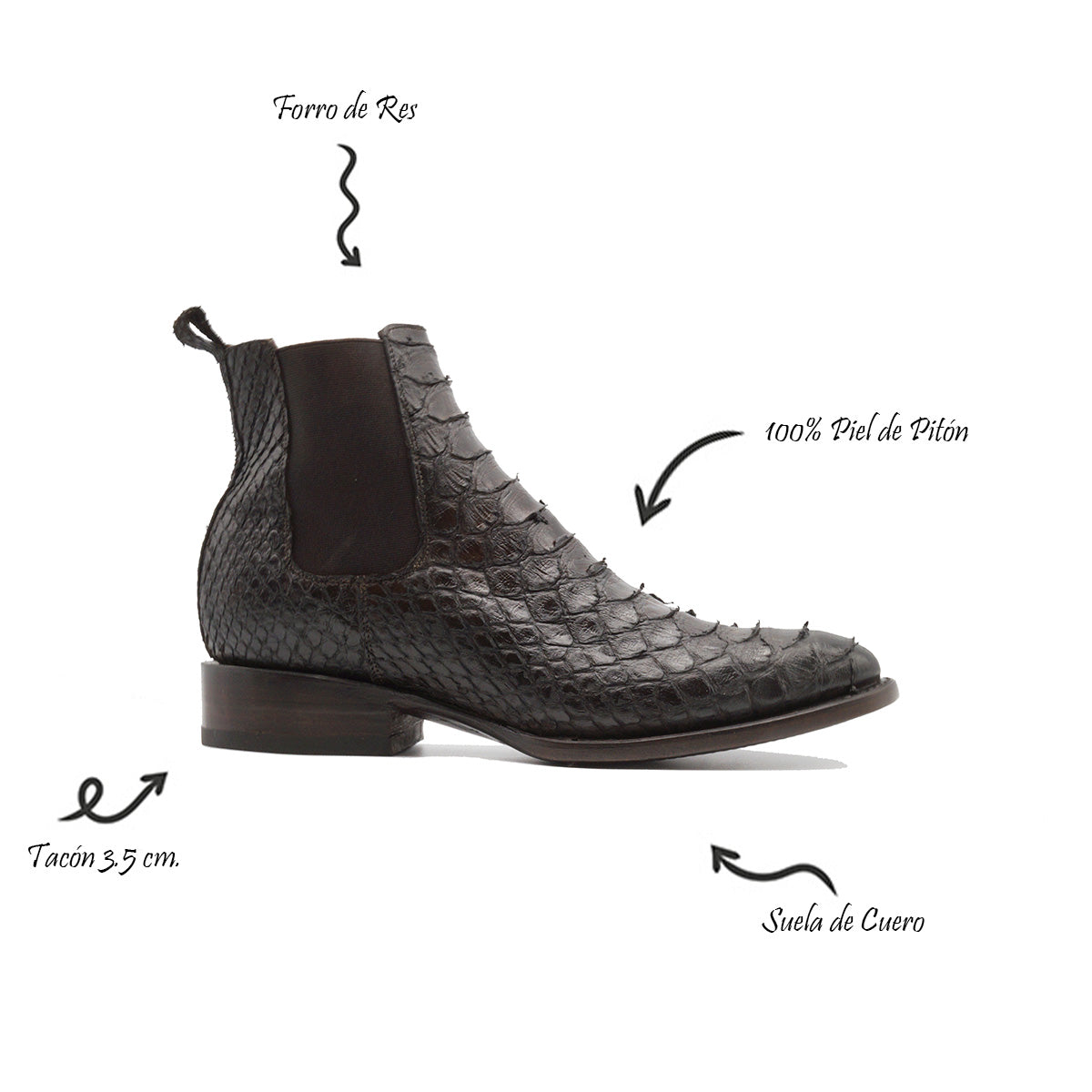 BOTIN CHELSEA EN PIEL GENUINA DE PITON